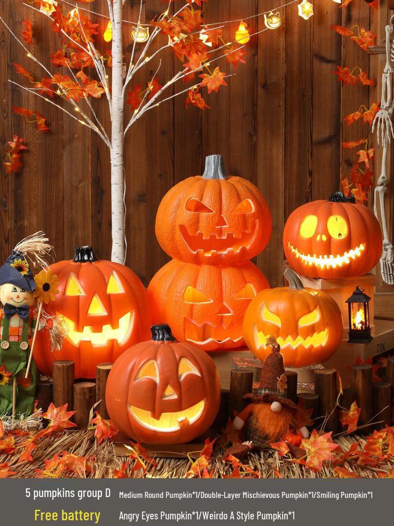 Luminous Halloween Pumpkin Lantern Decoration - Large Outdoor Display for Shopping Malls and Events