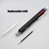 Multifunction Multicolored Ballpoint Pen Mechanical Pencil, 5-Color-in-1 Retractable Ballpoint Pen for School Office