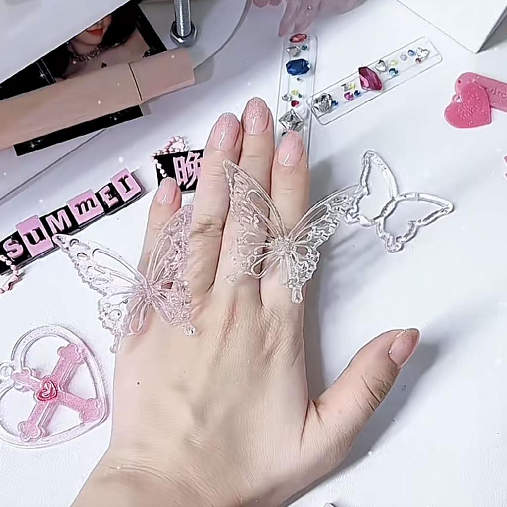 Silicone Butterfly-shape Parts Decoration Molds Filler Various Styles Keychain Mold DIY Pendant Epoxy Crafting Molds