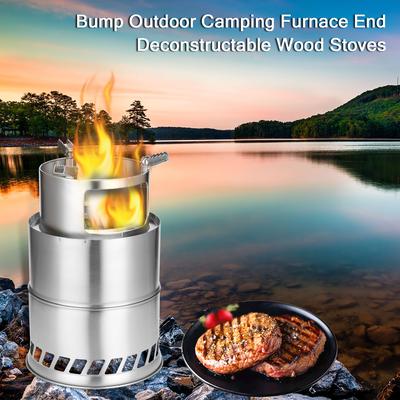 Bump Outdoor Camping Furnace End Deconstructable Wood Stoves Portable Picnic Barbecue Stoves Cross