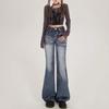 Women's 2025 High-Waist Retro Micro-Flared Jeans for Autumn/Winter – Loose American High-Street Style.
