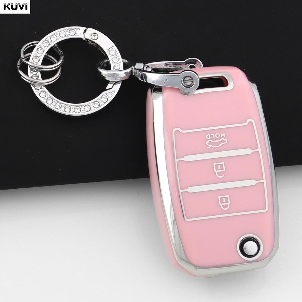 3 4 Tasten TPU Auto Klappschlüssel Hülle Abdeckung Für Kia Rio Optima Sportage Sorento Soul Ceed Cerato Forte Seltos Schutz Fob Schlüsselanhänger