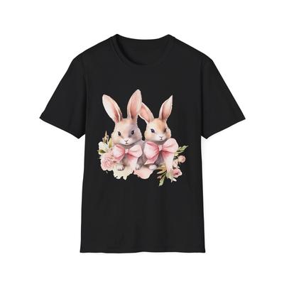 Cute Bunny T-Shirt for Spring, Easter Gift, Unisex Softstyle Tee, Casual Wear,