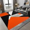 Modern Geometric Area Rug Orange Grey Triangle Block Print Soft Non Slip Carpet for Living Room Bedroom Decor