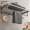 Gun Gray Towel Rack Non-punching Toilet Rack Bathroom Wall-mounted Toilet Towel Rod Toilet Pendant
