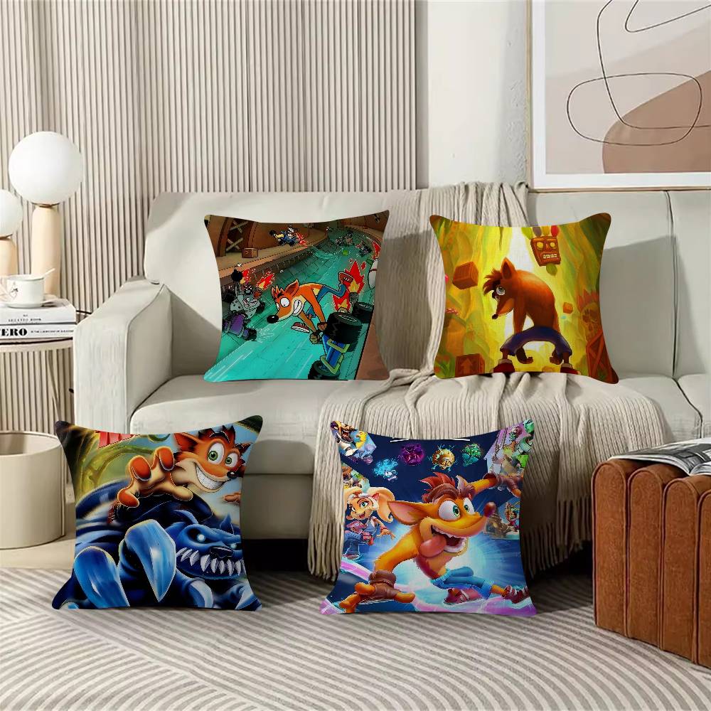 Game CCrash Bandicoots Pillow Cover Design Cushion Cover Decor Holiday Decorati