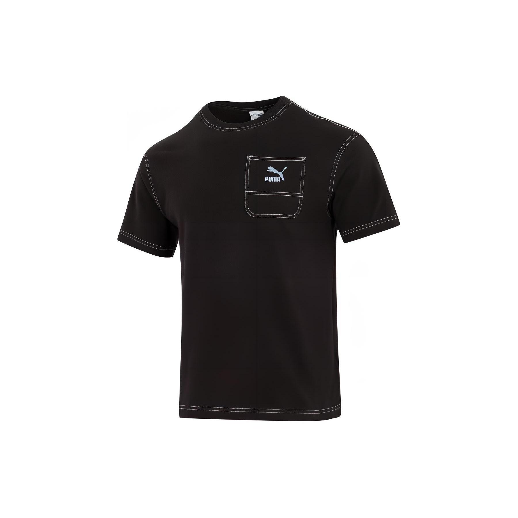 PUMA Logo Pocket T-shirt  Black  Men s 626858-01 M