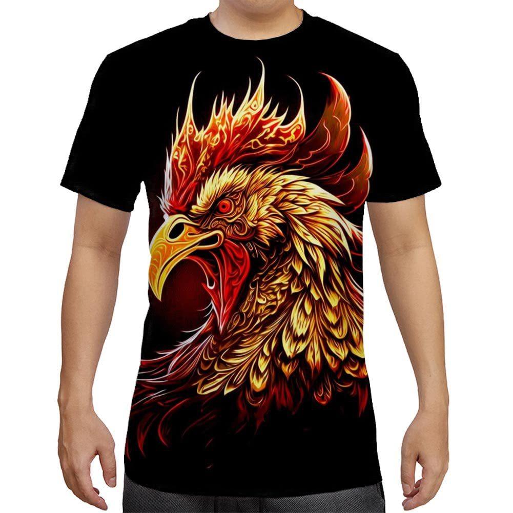 Letní Pánské Tričko s Krátkým Rukávem s 3D Potiskem Vzorů Zvířat s Kulatým Výstřihem Módní Ležérní