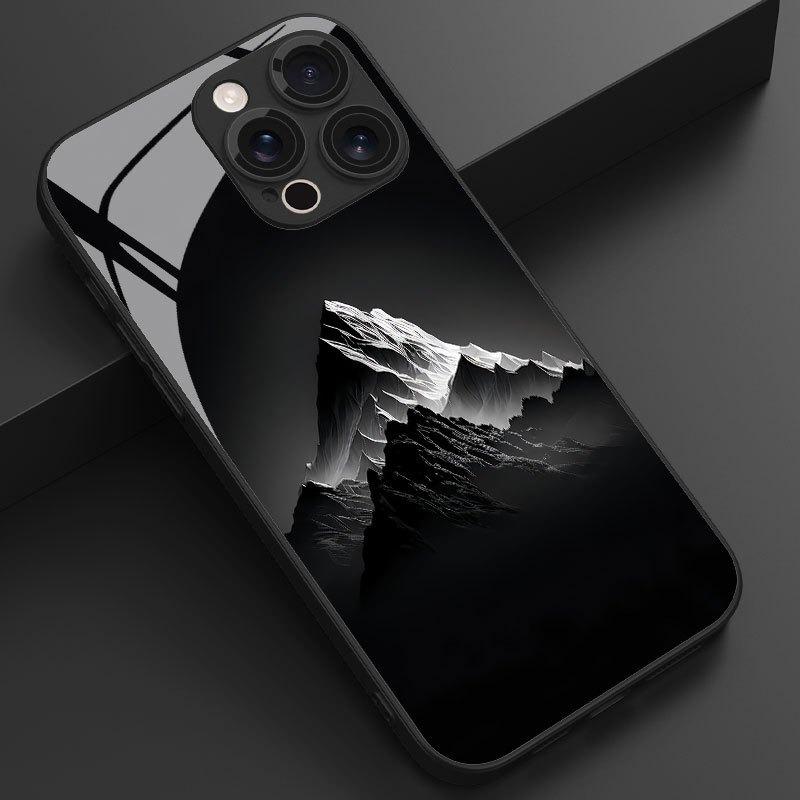 Snowy Mountain Cold Art Pattern Tempered Glass Phone Case For iPhone 17 16 15 14 13 12 11 Pro Max 17 Air 7 8 Plus XS X XR Cover