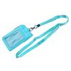 Vertical Leather Card Holder Wallet Multi-Pocket Neck Lanyard ID Badge Holder with Zip Pocket Card Slots for Work School Cruise Hotel
