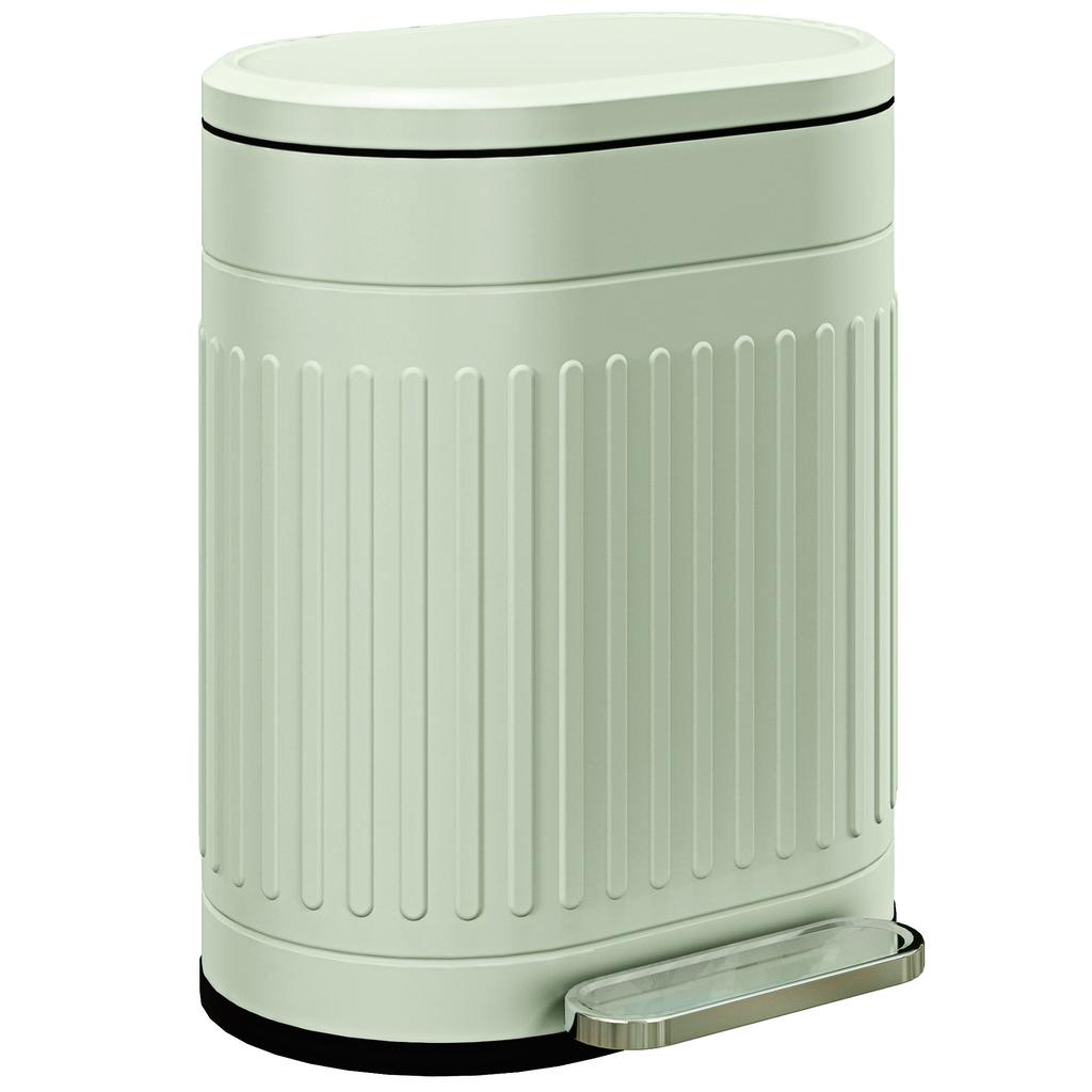 Pedal Kitchen Bin, 20 L, Soft-Close Lid, Removable Bucket, 36.5 x 31.2 x 45 cm, Green