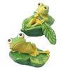 INOOMP Frog Figurines (2 Pieces) Decorative Frog Figures Miniature Frogs Tabletop Decor Garden Display Cute Nature