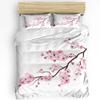 Plant Pink Cherry Blossom Art Bedding Set 3pcs Duvet Cover Pillowcase Kids Adult Quilt Cover Double Bed Set Home Textile
