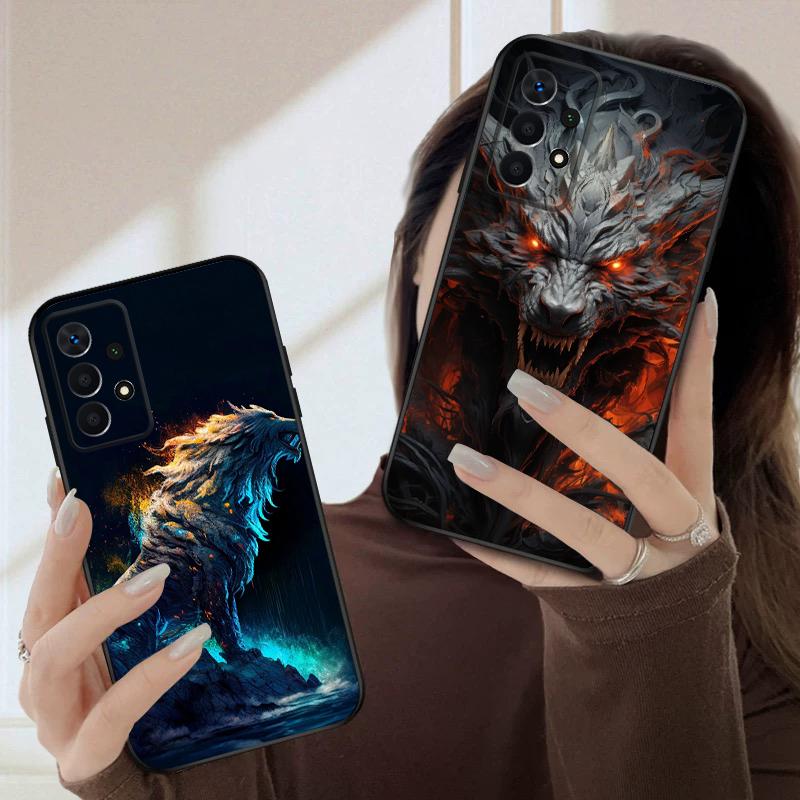 Luminous Lion Head For Samsung A03 Core A 04 05 06 12 14 15 16 22 23 Galaxy A25 26 4G 34 35 52 53 56 71 73 90 5G soft phone case