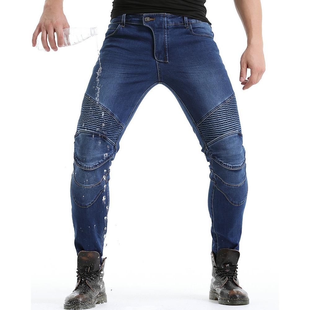 New product motorcycle jeans, four seasons locomotive elastic anti-drop cycling pants, waterproof rain protection, extended protective gear