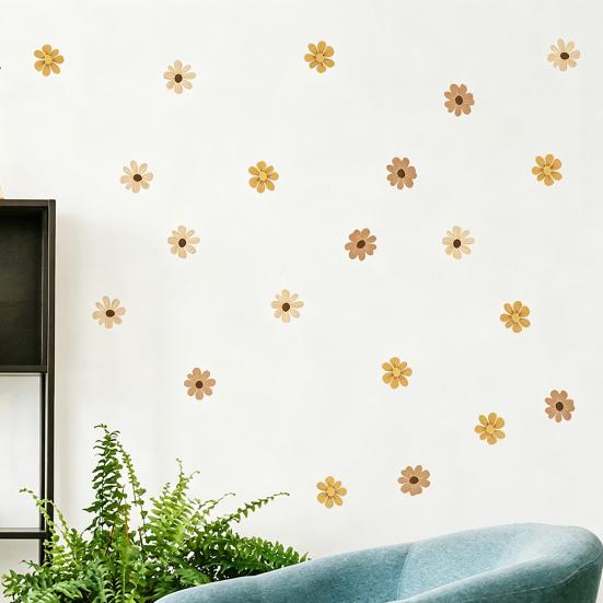 6Pcs Daisy Wall Stickers Self-Adhesive Vinyl Wall Decals Waterproof And Removable Boho Floral