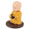 Solar Little Monk Figurine Automatic Head Shaking Decorative Funny Statue Ornament for   Car Dashboard Home