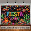 The 2D Background Image of the Carnival Themed Party Features Colorful "Fiesta" Text In the Center
