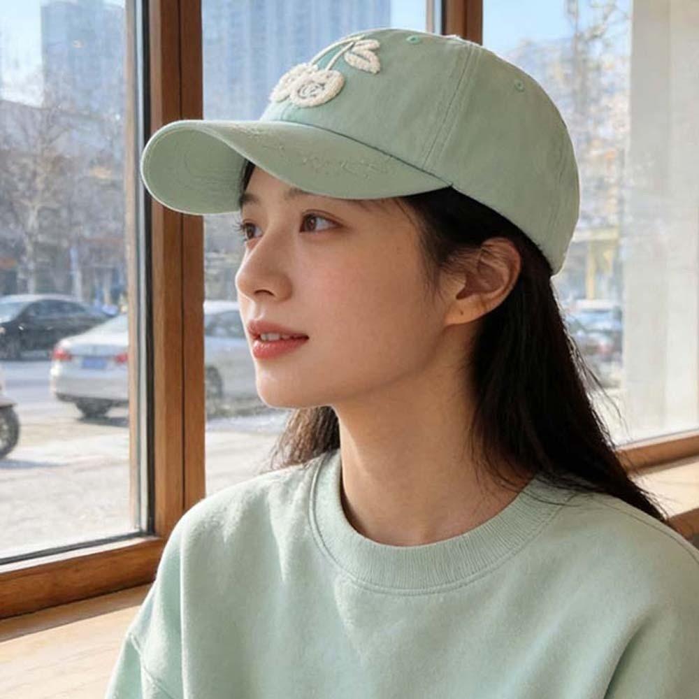 Sunscreen Cherry Baseball Cap Adjustable Sunshade Casquette Casual Embroidered Peaked Hat  Sports