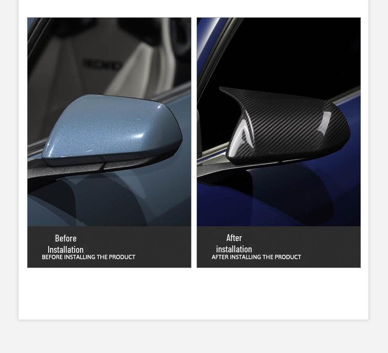 Ford Mustang Carbon Fiber Horn Rearview Mirror Cover Cap – Real Carbon Fiber Exterior Accessory