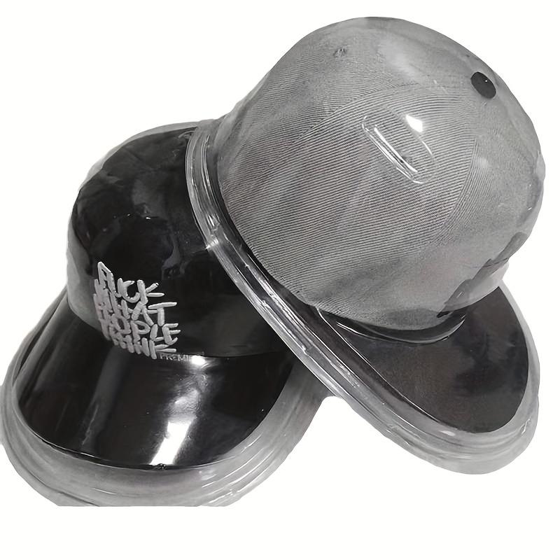 6pcs Transparent Hats Storage Box Display Stands Organizer Dustproof Baseball Cap and Bucket Hat Collection Boxes Wall Display