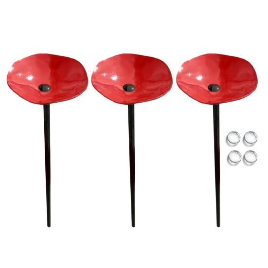 3 Pcs Bee Drinking Cup Butterfly Water Feeder with Glass Beads Bee Water Station with Stake for Garden Pollinators Yard Decor