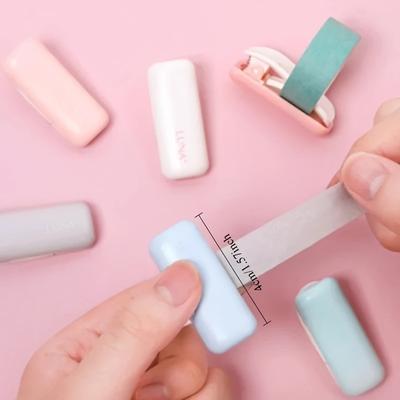 1pc Mini Portable Tape Cutter with Scissors - Pastel Pink, Blue, Mint Green & More Colors | Compact Plastic Tape Dispenser