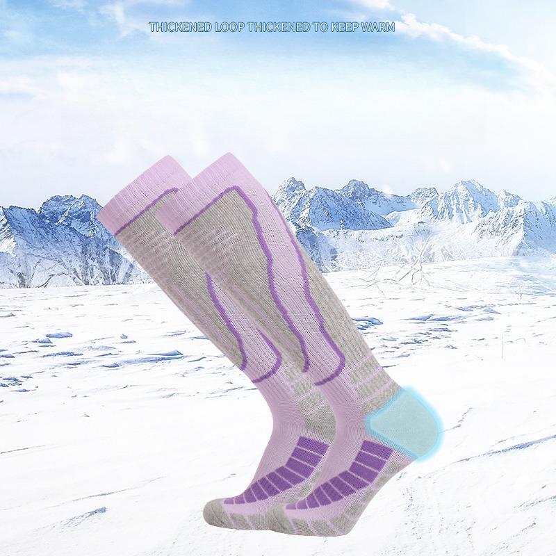 New Warm and Non-slip Professional Ladies Ski Socks Outdoor Sports Towel Bottom Thickened High-tube Sports Hiking Socks