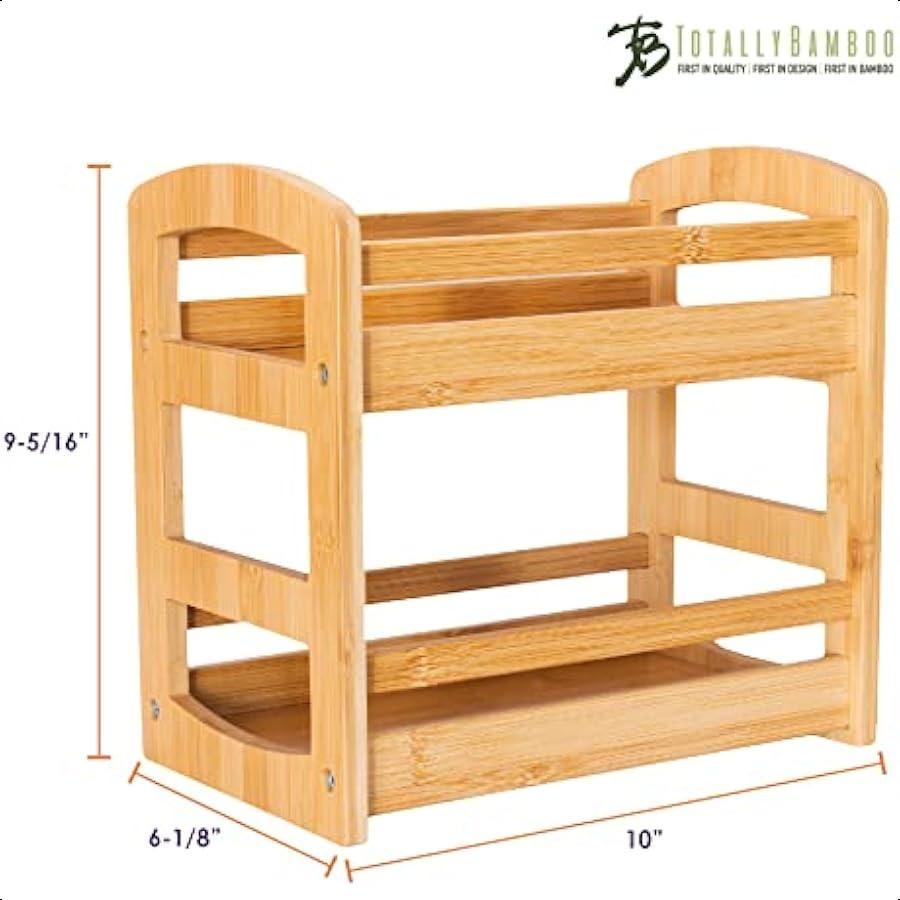 2 Shelf Spice Caddy Organizer Rack for Kitchen Countertop or Cupboard