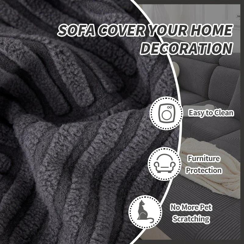 Thicken Jacquard Stretch Sofa Cover All-Inclusive Can Sofa Cover Anti Cat Scratch Four Seasons Universal Non-Slip Cover Cloth