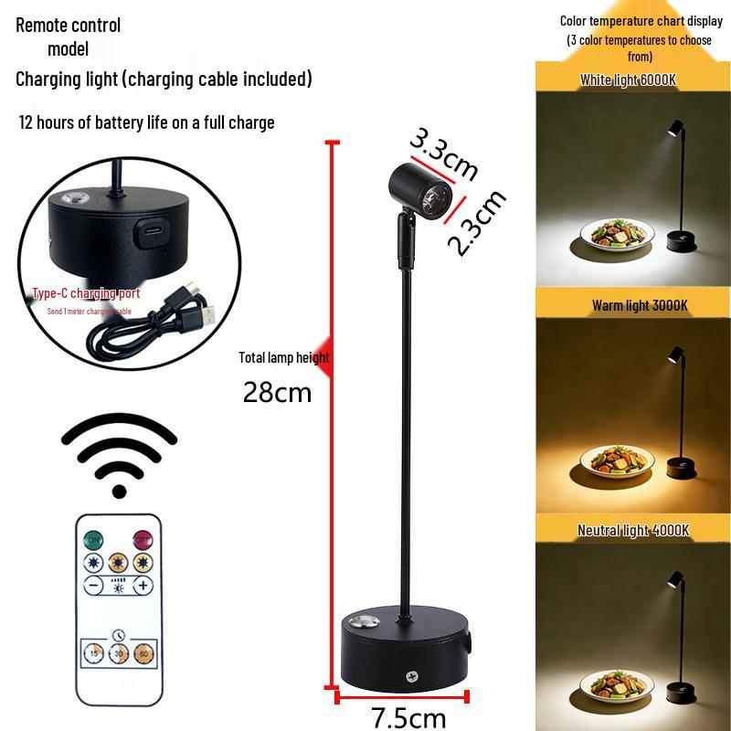 Remote-Controlled Long-Life Charging Spotlights for Jewelry Display Cases
