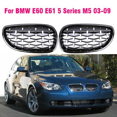 Grilă Racing pentru Mașină Pentru BMW E60 E61 Seria 5 2003-2009 Grilă Față Diamant Stil Meteor Grilă Accesorii Auto Cromate