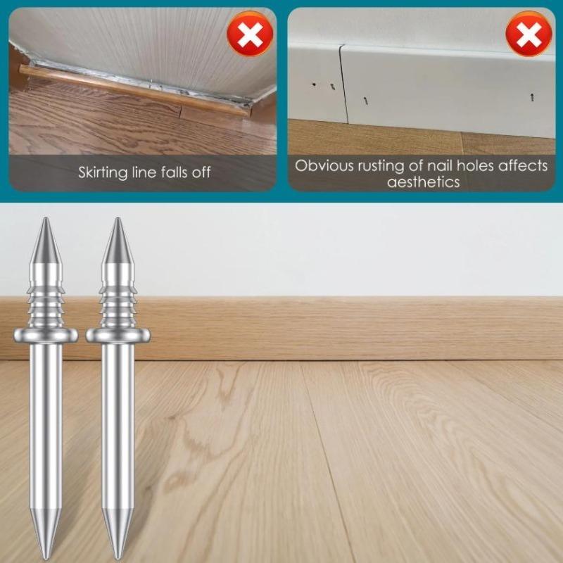 Double Head Skirting Boards Nails With Sleeve Heavy Duty Metal Thread Screw Fasteners For Wood Cement Rust-Proof Nails Fixator