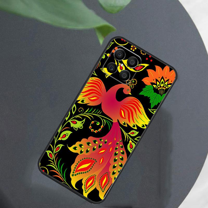 

Khokhloma Russian Pattern Flower For Honor Magic 7 Lite 6 8 Case For Honor 200 400 Pro 90 70 50 X8c X8b X9a X9b X9c X9d Win RT Honor X8b
