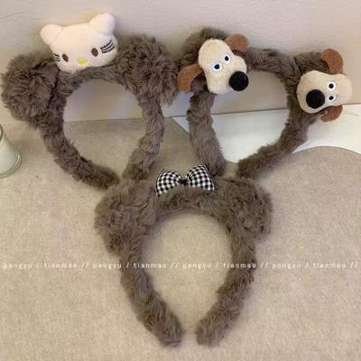 Cartoon Cat Plush Headband: Cute Hair Accessory for Face Wash, Makeup, and Masks