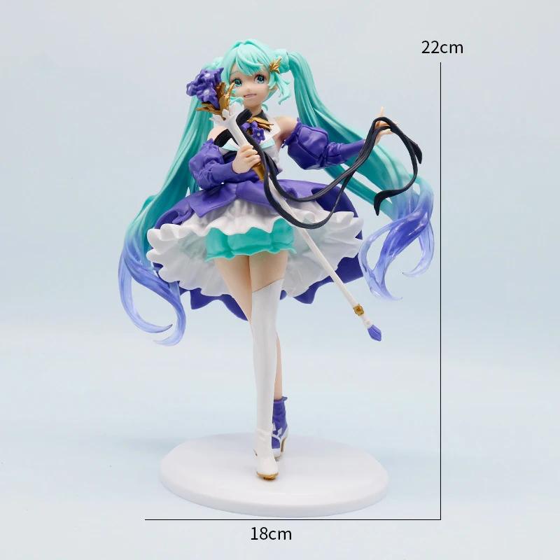Hatsune Miku Birthday Party Bauhinia Beautiful Girl Elf Warrior Action Model Pvc Toy Collection Anime Desktop Accessories Gift