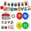 Back-To-School Party Decoration, School Flag, Back-To-School Flag, Card Balloon Set, Printed Latex Photo Props