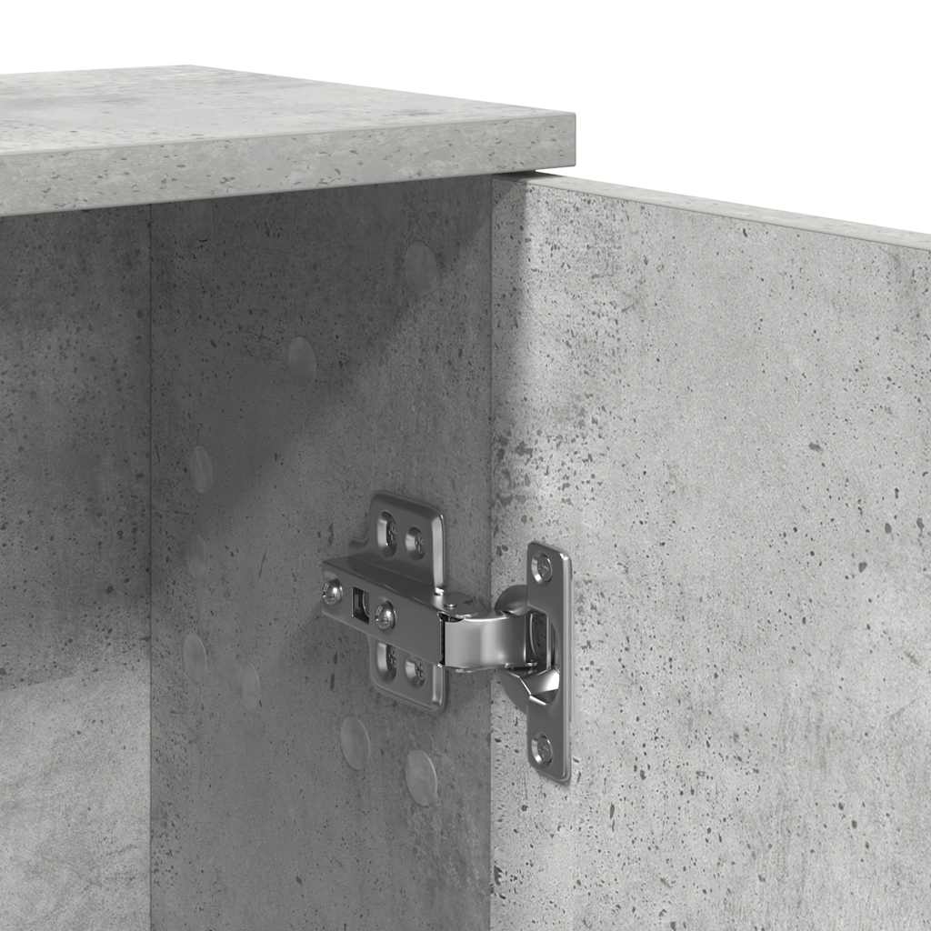 Bathroom Cabinet with Toilet Paper Holder Concrete Grey 39 X 22 X 90 Cm