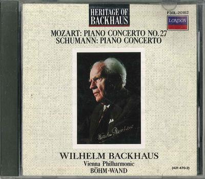 CD WILHELM BACKHAUS  Mozart Piano Concerto No.27 Shumann F30L20162 POLYDOR Japan Classical Used