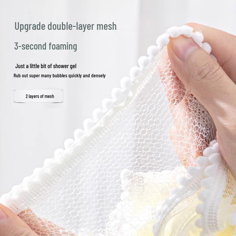 Free Shipping: Large Non-Dispersing Exfoliating Flower Bath Ball - High-End Foaming Shower Sponge for Women