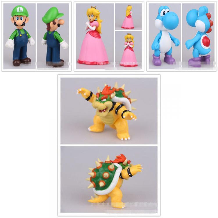 Super Mario Bros Luigi Bowser Princess Peach Plastic Action Figures For Collectors And Display Enthusiasts