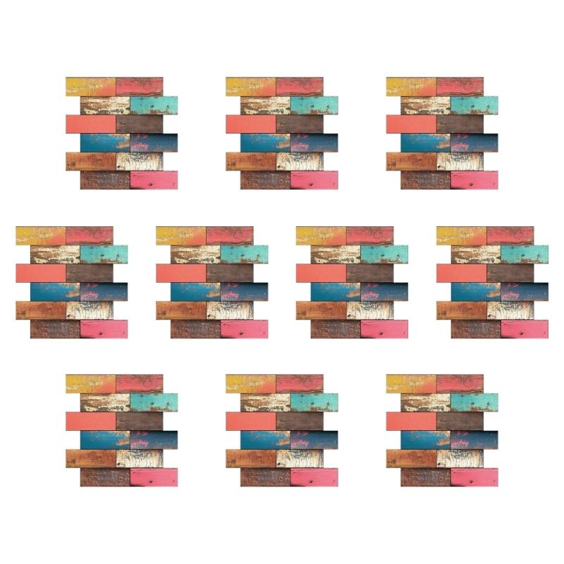 10pack Auto Adhesive 3D Brick Texture Wallpaper Waterproof PVC Decals For Backsplash And Feature Walls