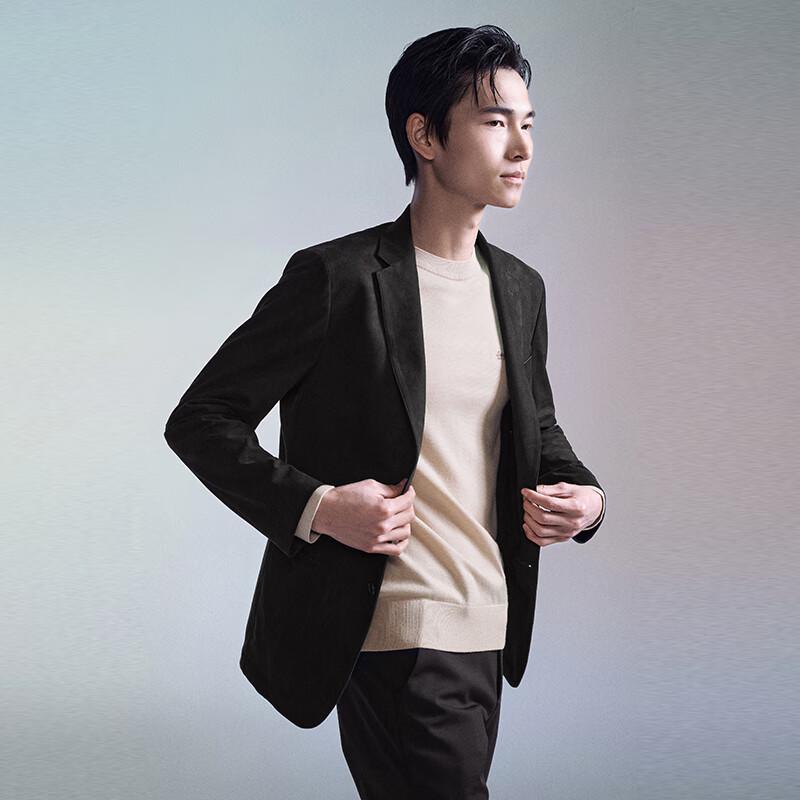 Baoxiniao Men's Suede Soft Casual Blazer ESU243258U