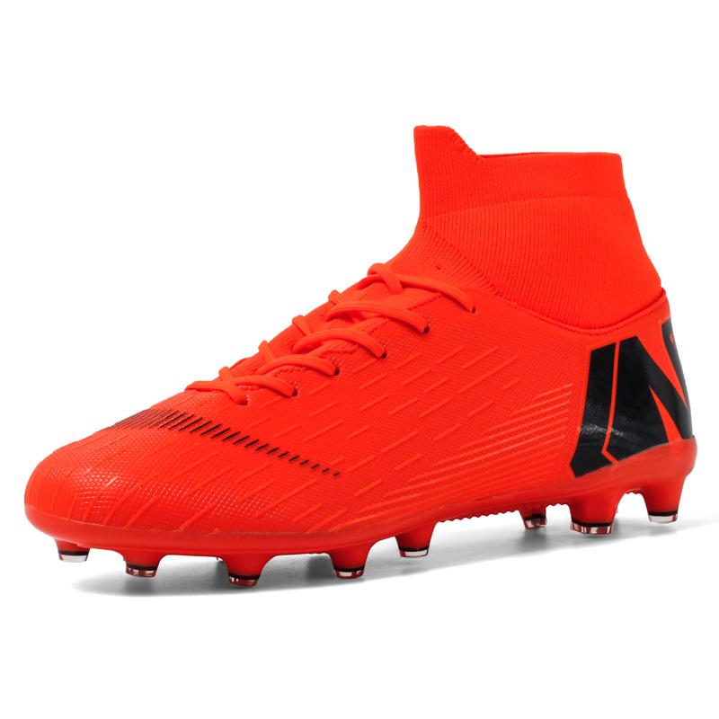 Spring New Fashion Trend Casual Shoes Men's and Women's Lace-up Outdoor Broken Nail Football Shoes Men's High-top Training Shoes