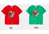 Boys' Red Short-Sleeve Christmas T-shirt with Customizable Pure Cotton Design