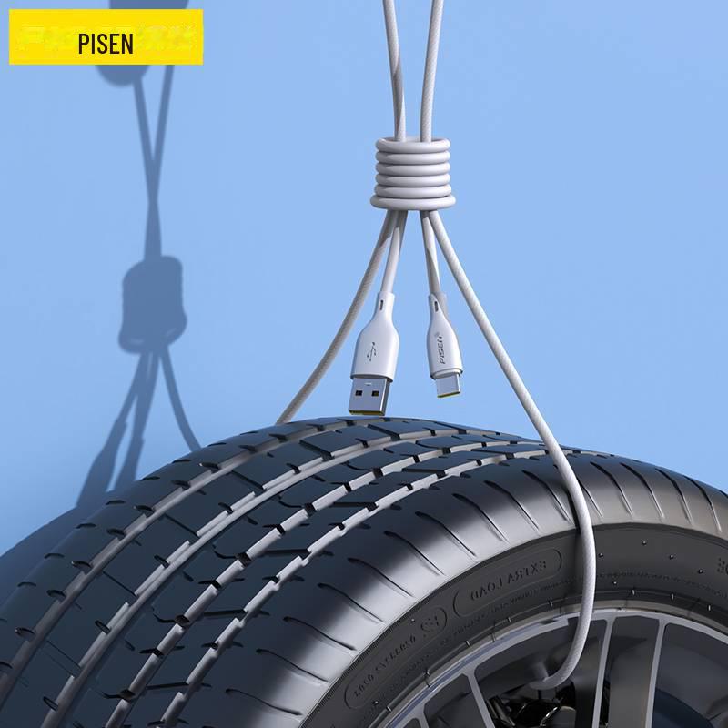 PISEN 100W Type-C Fast Charging Cable for Huawei, Xiaomi, OPPO - 6A Universal Compatibility.