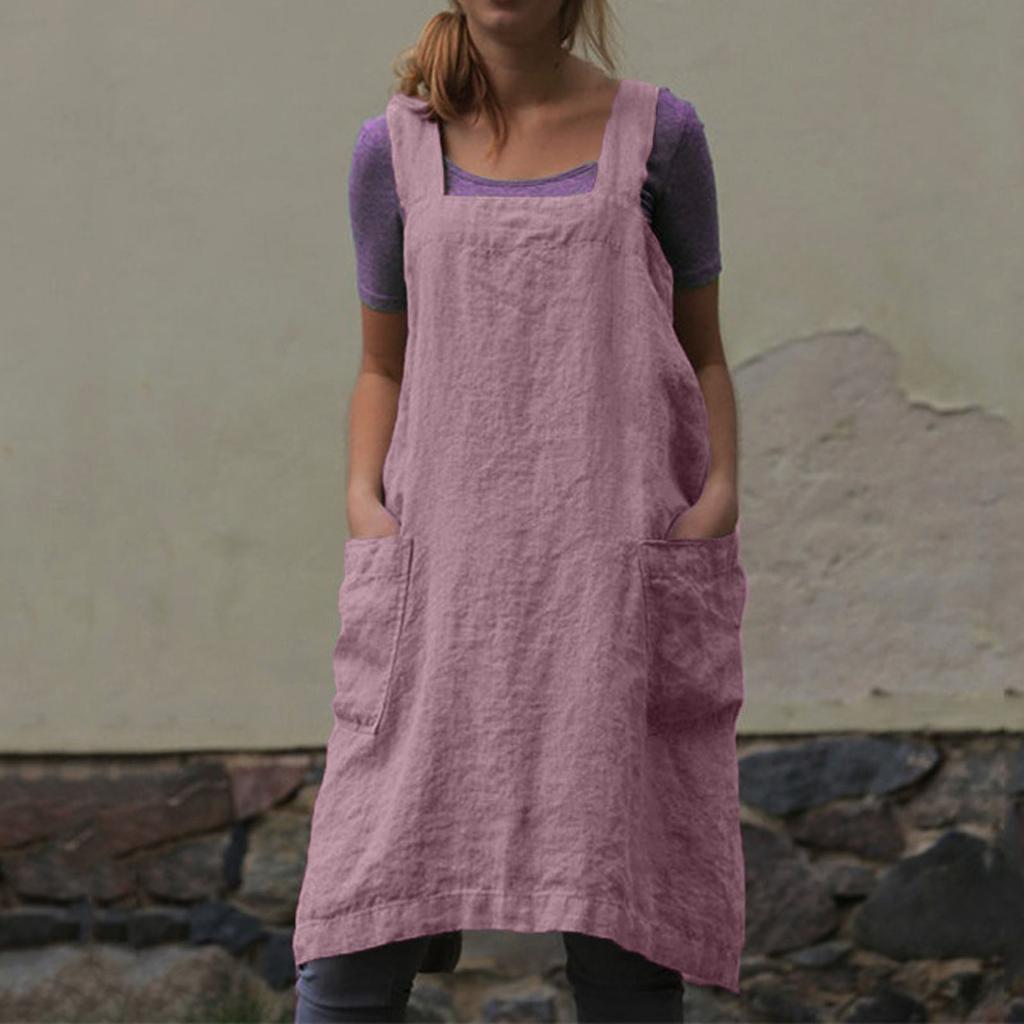 New Fashionable Women's Cotton And Linen Loungewear Loose Long Tops