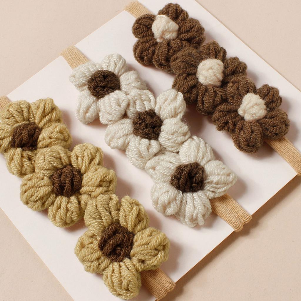 Gestricktes Stirnband mit Blumenanhänger für 100-Tage-Fotografie Weich und sicher Atmungsaktiver Babyschmuck Requisiten für Fotoshootings