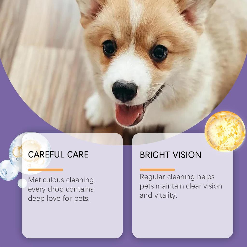 Yegbong Canine Saline Eye Cleaner for Dogs Tear Stain Cleaning & Soothing for Both Eyes External Use