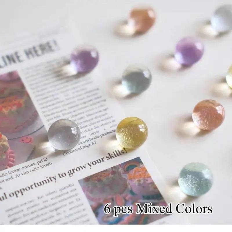 

6/12 шт 15 мм блестящие круглые смоляные полусферы для холодильника, наклейки для домашнего декора, записки, магнитные украшения, подарок